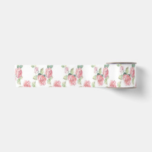 Ruban En Satin Flore de rose rose chic Shabby personnalisée