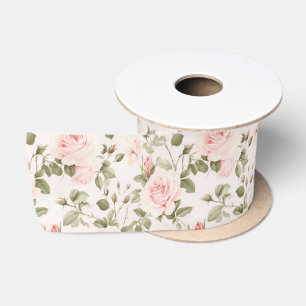 Ruban En Satin Flore et verdure doux et chic