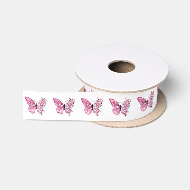 Ruban En Satin Flower Butterfly (Bobine)