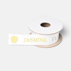 Ruban En Satin Flower girl nom personnalisé graphique jaune roses