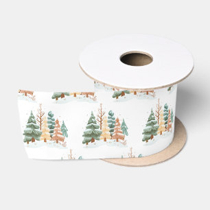 Ruban En Satin Fond d'arbre d'hiver