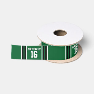 Ruban En Satin Forest Green Black Team Jersey Numéro personnalisé