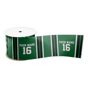 Ruban En Satin Forest Green Black Team Jersey Numéro personnalisé