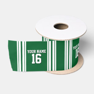 Ruban En Satin Forest Green White Team Jersey Numéro personnalisé