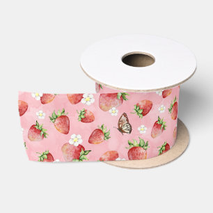 Ruban En Satin Fraise à papillon