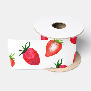 Ruban En Satin Fraises d'aquarelle