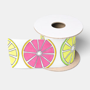 Ruban En Satin Fruits d'agrumes de citron vert orange