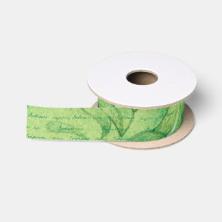Ruban En Satin Fruits verts et pourpres de fleur de l'esprit