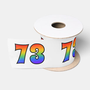 Ruban En Satin Fun, Rainbow Motif "73" Numéro d'événement (Grey)