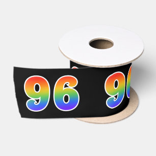 Ruban En Satin Fun, Rainbow Motif "96" Numéro d'événement (noir)