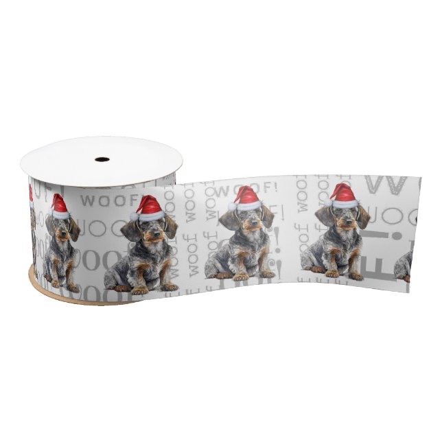 Ruban En Satin Funny Dog Lover Wirehaired Dachshund Santa (Bobine)