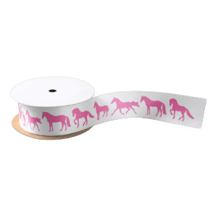 Ruban En Satin Gâteau d'anniversaire aux poneys roses et chevaux