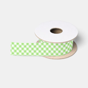 Ruban En Satin Gingham Rétro Vert Printemps
