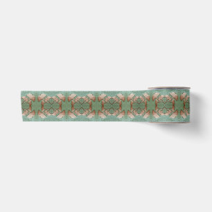 Ruban En Satin Gingko feuilles Gingko vert et cuivre ruban satiné