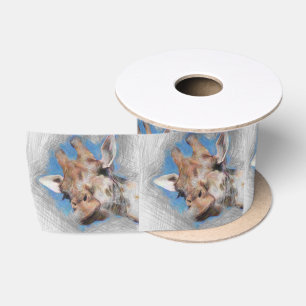 Ruban En Satin Giraffe Artistique Animal