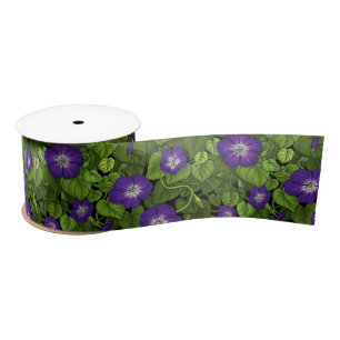 Ruban En Satin Gloire du matin en violet et vert