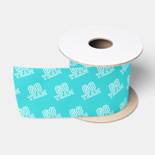 Ruban En Satin Go Team Word Art en bleu turquoise