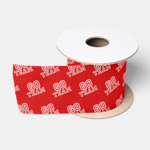 Ruban En Satin Go Team Word Art en rouge