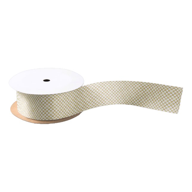 Ruban En Satin Gold et White Filigree (Bobine)