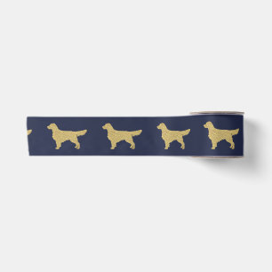 Ruban En Satin Gold Parties scintillant Golden Retriever marine b