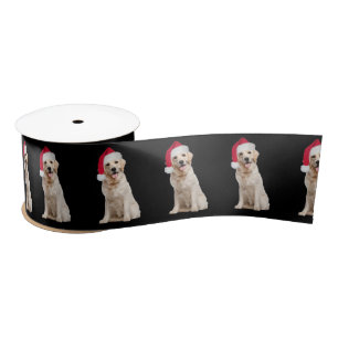 Ruban En Satin Golden Retriever avec Santa Hat