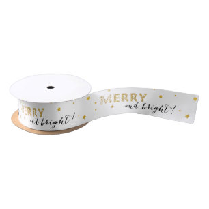 Ruban En Satin Golden Stars - Joyeux et lumineux