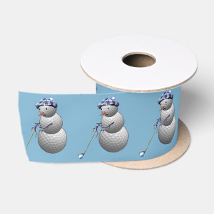 Ruban En Satin Golf Ball Snowman Noël