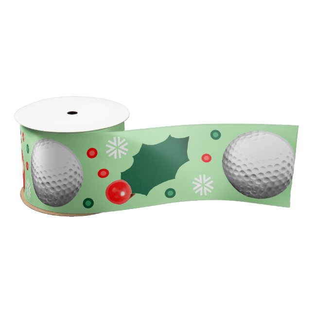 Ruban En Satin Golf Noël Gite Cadeau Satin Ribbon (Bobine)