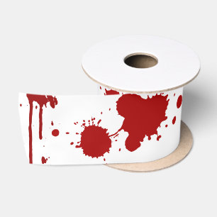 Ruban En Satin Gory Red Saignements Taches De Sang Spatule