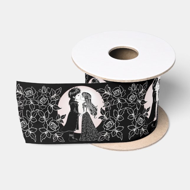 Ruban En Satin Gothique Emo Enfants Kiss Valentine's Day (Bobine)