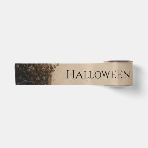Ruban En Satin Gothique Halloween Roses et Lierre de Bourgogne du