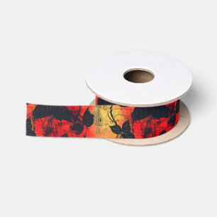 Ruban En Satin Gothique Noir Jaune Rouge