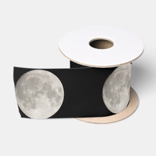 Ruban En Satin Grande lune dans le ciel noir