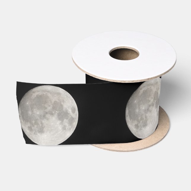 Ruban En Satin Grande lune dans le ciel noir (Bobine)