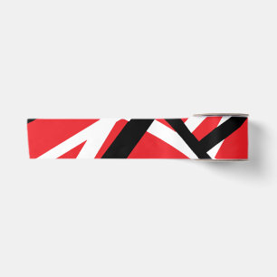 Ruban En Satin graphisme rouge, noir et blanc