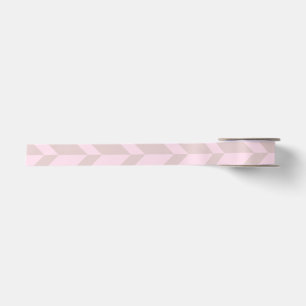 Ruban En Satin Gras Flèche à deux tons Chevron Grille Rose neutre