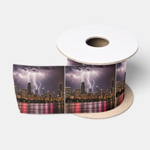Ruban En Satin Gratte-ciel de Chicago avec éclair