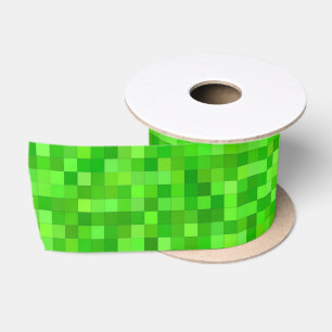 Ruban En Satin Green Gamer Pixels fête d'anniversaire