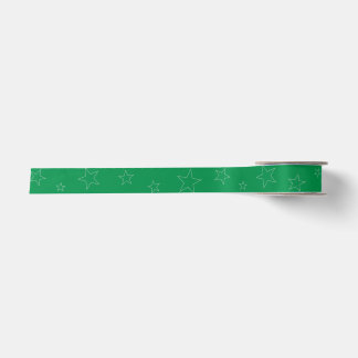 Ruban En Satin Green Stars Ribbon