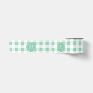 Ruban En Satin Guingan vert et blanc en bon état, votre