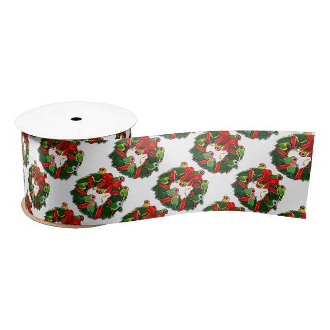 Ruban En Satin Guirlande de Noël de perruches de Birdorable (Bobine)