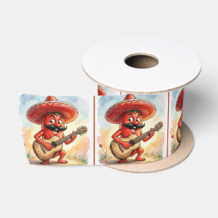 Ruban En Satin Guitariste Piment Rouge