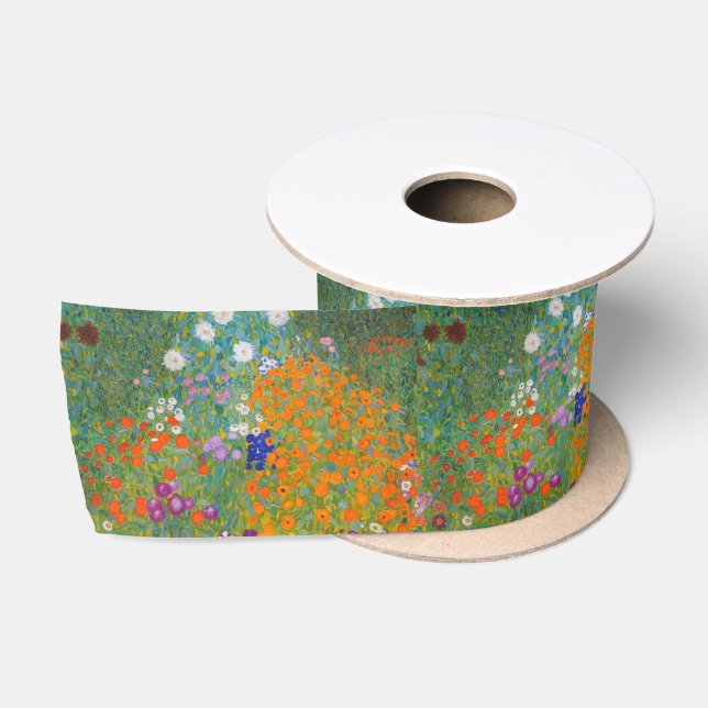 Ruban En Satin Gustav Klimt - Jardin des fleurs (Bobine)