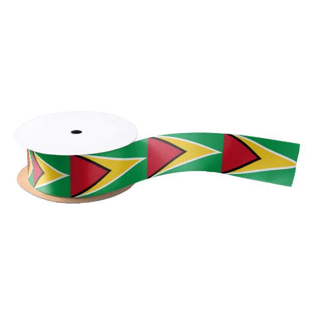 Ruban En Satin Guyana Drapeau & Voyage Guyana, vacances/sports (Bobine)