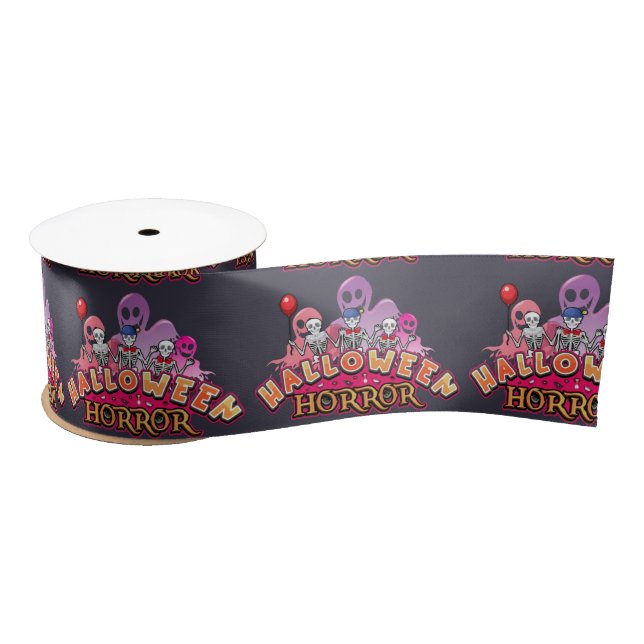 Ruban En Satin Halloween Clowns effrayants Horreur (Bobine)