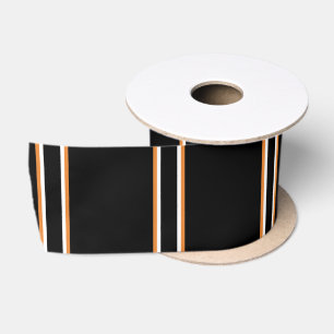Ruban En Satin Halloween Orange et Blancs