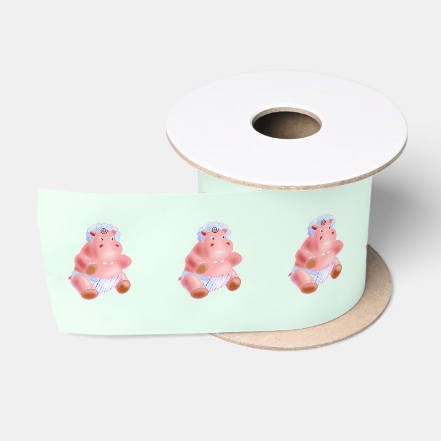 Ruban En Satin Happy Baby Hippo (Bobine)