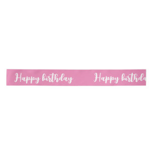 Ruban En Satin "heureux anniversaire" couleur rose