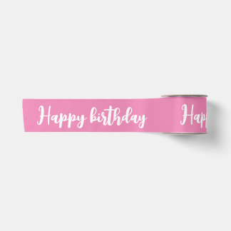Ruban En Satin "heureux anniversaire" couleur rose