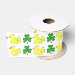 Ruban En Satin Heureux Shamrock de canard Bonne Saint Patrick